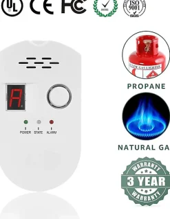 Autres Détecteur De Monoxyde De Carbone Et Gaz-Détecteur de gaz naturel propane butane enfichable affichage numérique Firlarm