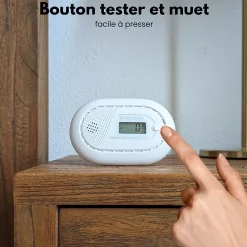 Aroha Détecteur De Monoxyde De Carbone Et Gaz-Détecteur de monoxyde de carbone interconnecté Link - Batterie 10 ans - Alarme de CO - Portable - 2 pièces