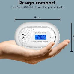Aroha Détecteur de monoxyde de carbone Safety Pro - Batterie 10 ans - Alarme de CO portable, capteur de CO
