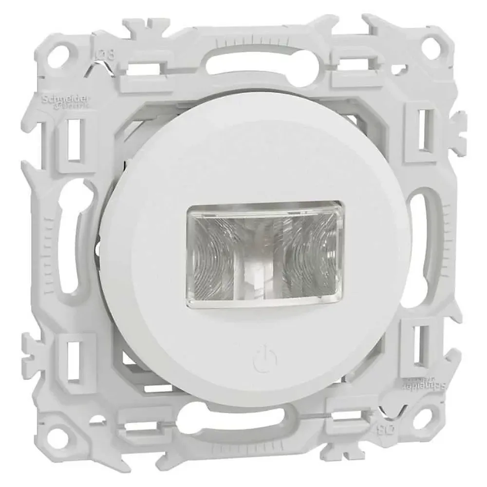 Schneider Electric Interrupteur Encastrable-Détecteur de présence et mouvement - 3 fils avec neutre - Odace - S920526 - Schneider - Blanc craie