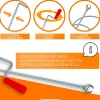 Eberth Furet Déboucheur-Spirale de nettoyage de tuyaux 3m de long et 9mm de diamètre pour tuyaux à partir de 40mm tête en forme de griffe de 20mm
