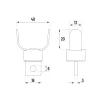 Eberth Tête de coupe à fourche lisse pour machine à nettoyer les tubes, C-Cutter tubes de 50-125mm, accouplement M6, tête 40mm