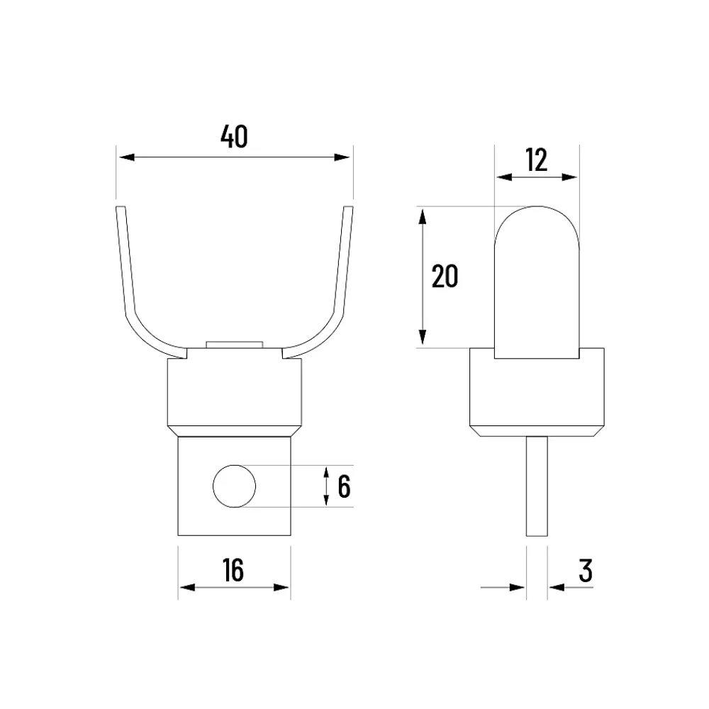 Eberth Tête de coupe à fourche lisse pour machine à nettoyer les tubes, C-Cutter tubes de 50-125mm, accouplement M6, tête 40mm