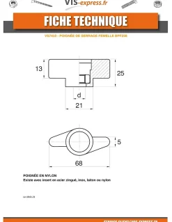 Vis Express Kit De Vis-Ecrou bouton de serrage Nylon Insert Inox M5 - 10 pièces