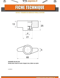 Vis Express Kit De Vis-Ecrou bouton de serrage Nylon Insert Acier zingué M6 - 1 pièce