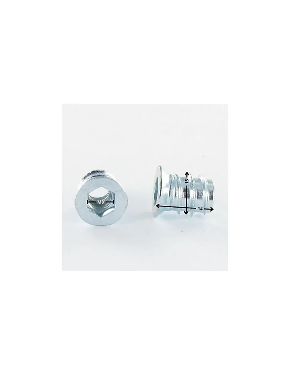 Vis Express Ecrou Clé de 8 HC8 M8 14X15 Acier zingué - 1 pièce