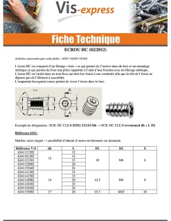 Vis Express Ecrou Clé de 8 HC8 M8 14X15 Acier zingué - 1 pièce