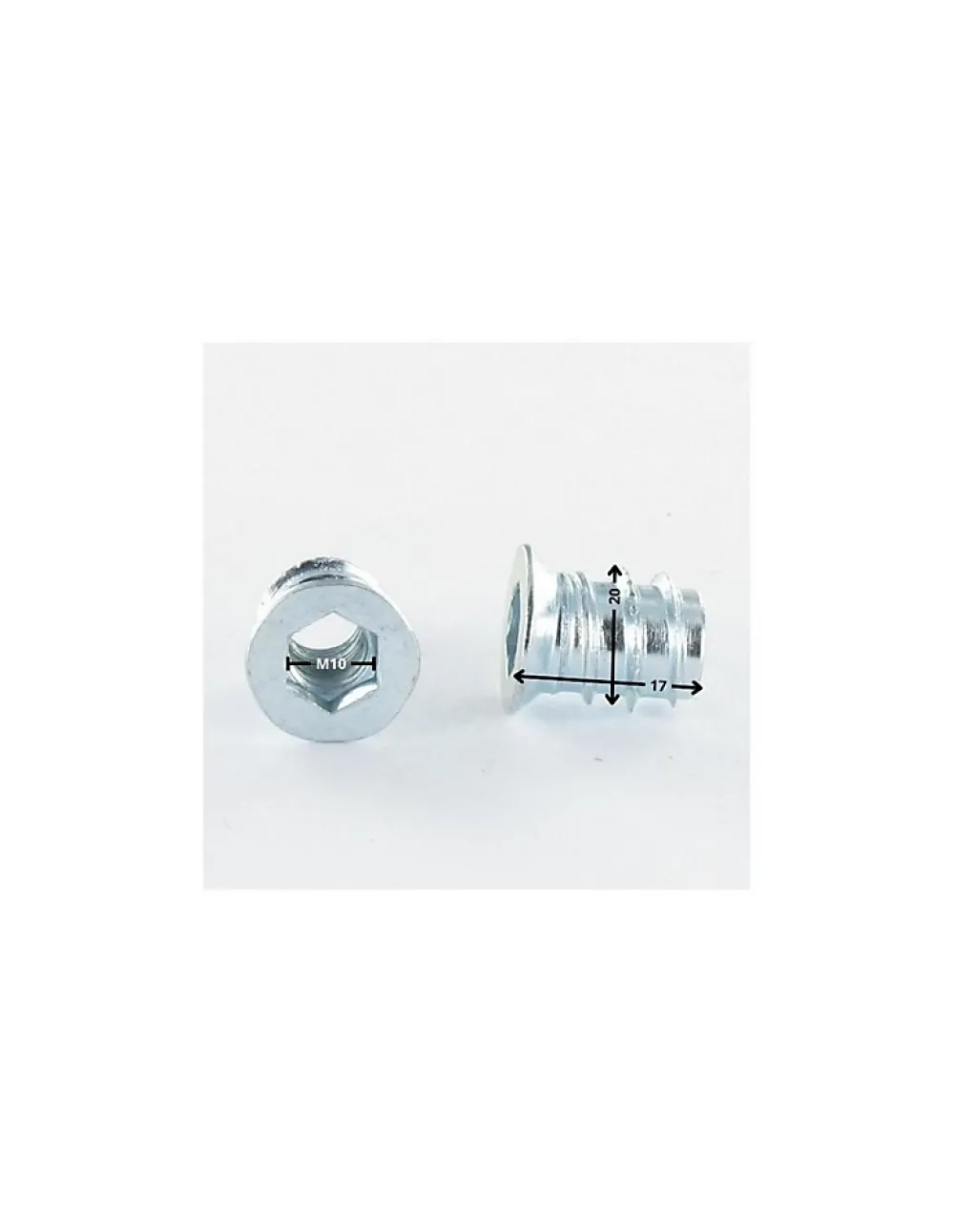 Vis Express Écrou-Ecrou Clé de 10 HC10 M10 17X20 Acier zingué - 1000 pièces