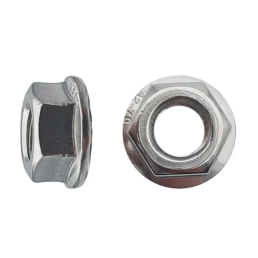D-Work Écrou-200 Ecrous à Embase Crantée M6 mm - DIN 6923 - Inox A2 -