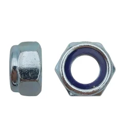 D-Work 200 Ecrous Freins Indésserrables Bague Nylon M5 mm - DIN 985 - 6 - Zingué blanc -