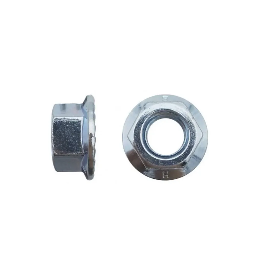 D-Work Écrou-50 Ecrous Hexagonaux à Embase Crantée M16 mm - DIN 6923 - 8 - Zingué blanc -