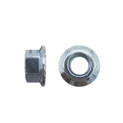 D-Work 200 Ecrous Hexagonaux à Embase Crantée M6 mm - DIN 6923 - 8 - Zingué blanc -