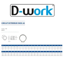 D-Work 200 Ecrous Hexagonaux HU M4 mm - DIN 934 - Inox A4 -