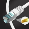 Elfcam-shop Câble Et Connectique Réseau-Elfcam - Câble Ethernet RJ45 Cat 7 SFTP 20m (Rond Blanc), 10Gbps, 600MHz, Cuivre, Anti-Interférences