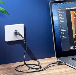 Elfcam-shop Câble Et Connectique Réseau-Elfcam - Câble Ethernet RJ45 Cat 7 SFTP 20m (Rond Noir), 10Gbps, 600MHz, Cuivre, Anti-Interférences