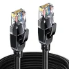 Elfcam-shop Elfcam - Câble Ethernet RJ45 Cat 7 SFTP 10m (Rond Noir), 10Gbps, 600MHz, Cuivre, Anti-Interférences