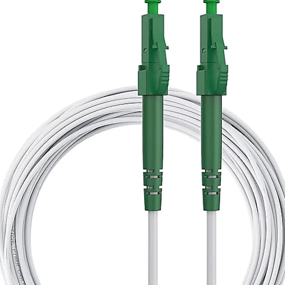 Elfcam-shop Elfcam - Câble Fibre Optique LC/APC à LC/APC - 20m (Blanc), Jarretière Optique Simplex Monomode 9/125um LSZH