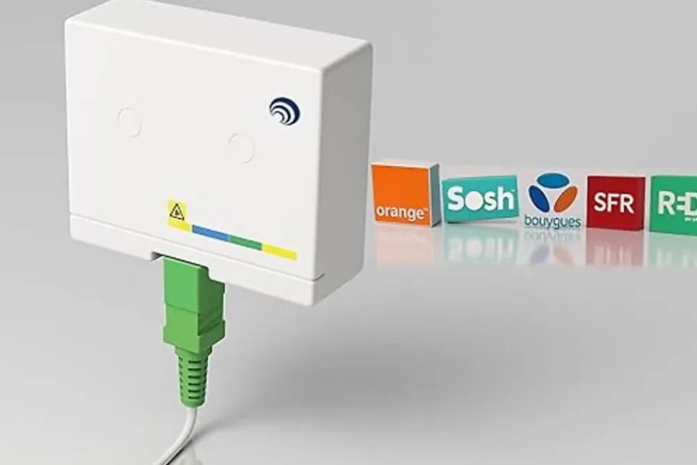 Elfcam-shop Câble, Fil Et Cordon D'Alimentation-Elfcam - Câble Fibre Optique SC-APC à SC-APC - 10m (Blanc), Jarretière Renforcée 9/125um, Blindé, Compatible Livebox