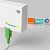 Elfcam-shop Câble, Fil Et Cordon D'Alimentation-Elfcam - Câble Fibre Optique SC-APC à SC-APC - 20m (Blanc), Jarretière Renforcée 9/125um, Blindé, Compatible Livebox