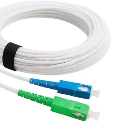 Elfcam-shop Câble, Fil Et Cordon D'Alimentation-Elfcam - Câble Fibre Optique SC-APC à SC-UPC - 200m (Blanc), Jarretière Optique 9/125um, Compatible Freebox, Livebox