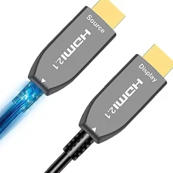 Elfcam-shop Elfcam - Câble HDMI 8K Fibre Optique 25m (Noir) - 48Gbps, HDMI 2.1, 8K 60Hz, 4K 120Hz, HDR10,eARC, PS5, Xbox, TV