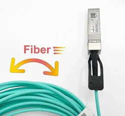 Elfcam-shop Box Domotique-Elfcam - Câble Optique Actif SFP+ à SFP+ - 40m, AOC 10 Gbit/s OM3, Ultra Performant, Réseau Professionnels, PC