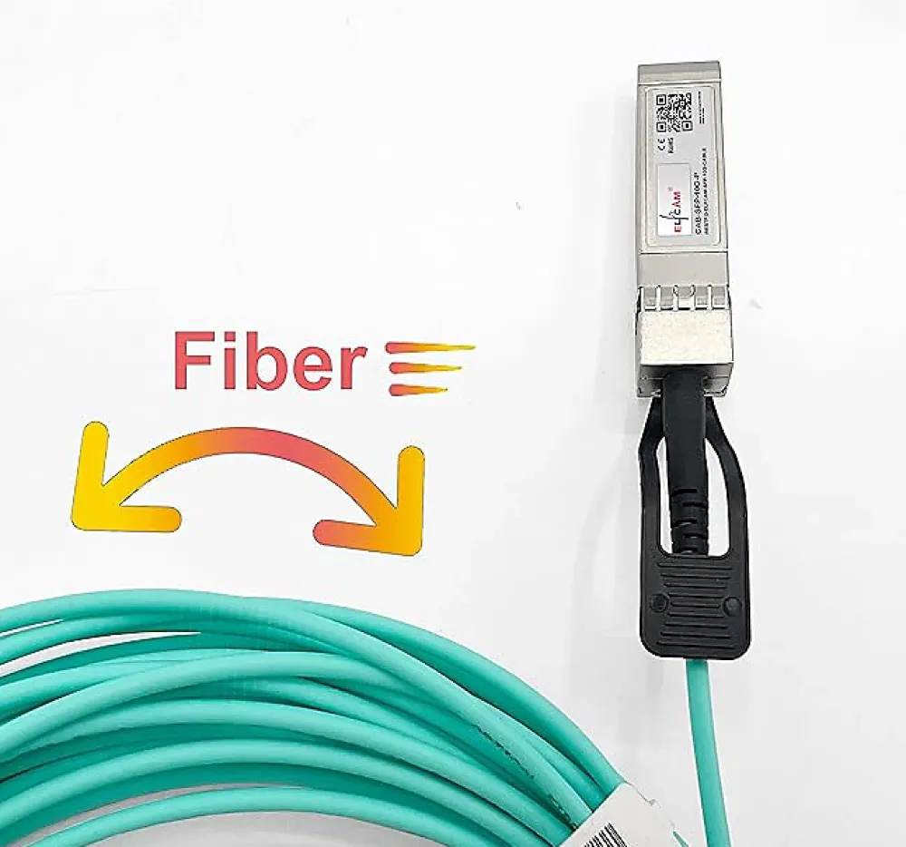 Elfcam-shop Box Domotique-Elfcam - Câble Optique Actif SFP+ à SFP+ - 70m, AOC 10 Gbit/s OM3, Ultra Performant, Réseau Professionnels, PC