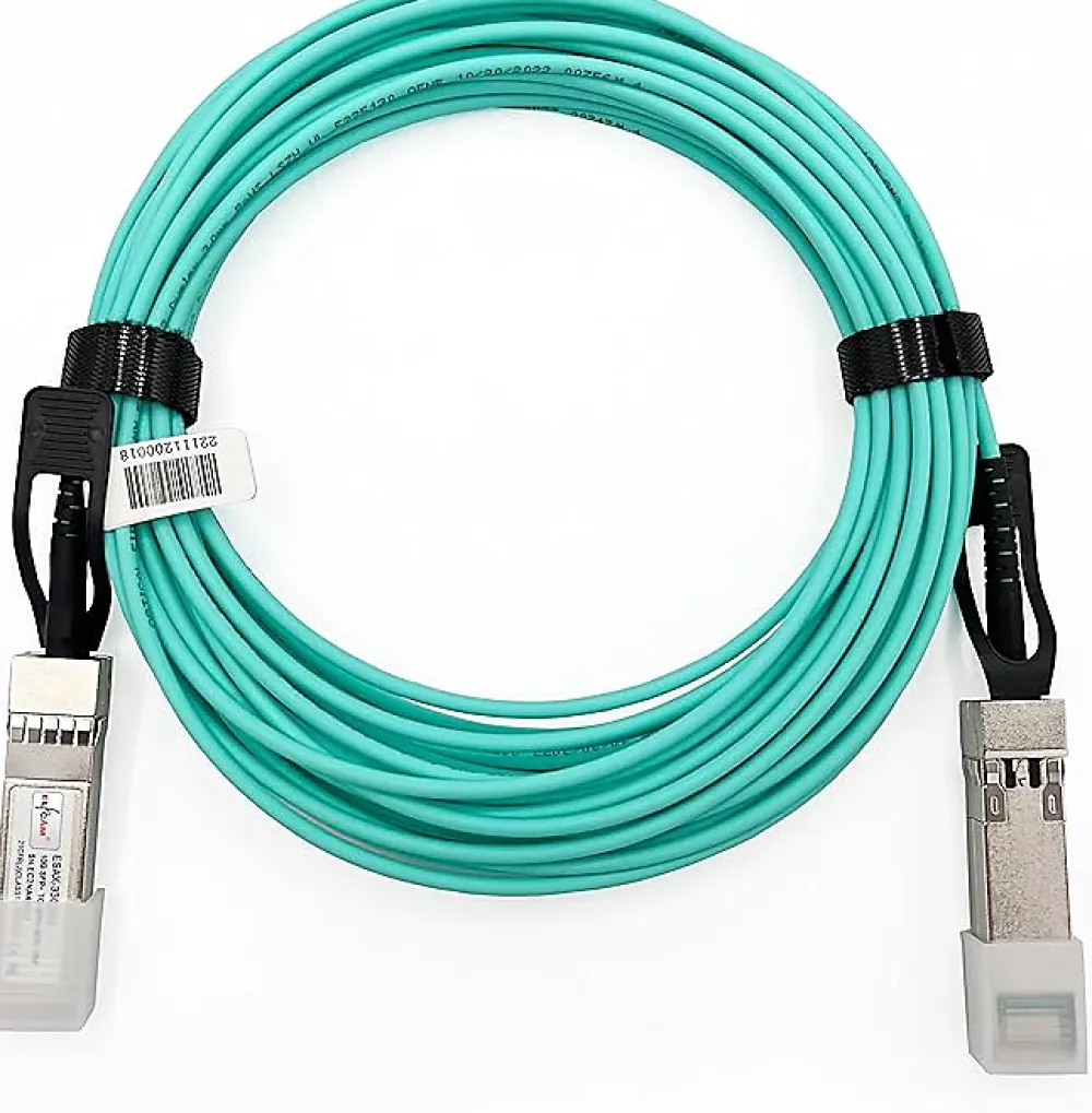 Elfcam-shop Box Domotique-Elfcam - Câble Optique Actif SFP+ à SFP+ - 70m, AOC 10 Gbit/s OM3, Ultra Performant, Réseau Professionnels, PC