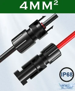 Elfcam-shop Elfcam - 2 Câbles Solaires 4mm² 8m, Connecteurs M/F, 12AWG, DC1500V, IP68, Anti-UV, Certifié TUV