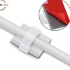 Elfcam-shop Fixation Et Raccordement Du Câble-Elfcam - Clips Câble Adhésif Réglable pour Fibre Optique, Maison/Bureau, Attache Fil (Lot de 100)