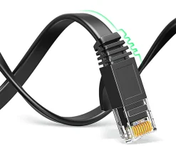 Elfcam-shop Câble Et Connectique Réseau-Elfcam - 10m Câble Ethernet RJ45 Cat7 Flat Blanc, 10Gbps 600MHz, Cuivre, SFTP, Anti-Bruit, PC, Modem, Routeur