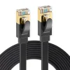 Elfcam-shop Câble Et Connectique Réseau-Elfcam - 25m Câble Ethernet RJ45 Cat7 Flat Noir, 10Gbps 600MHz, Cuivre, SFTP, Anti-Bruit, PC, Modem, Routeur