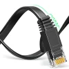 Elfcam-shop Elfcam - 10m Câble Ethernet RJ45 Cat7 Flat Noir, 10Gbps 600MHz, Cuivre, SFTP, Anti-Bruit, PC, Modem, Routeur