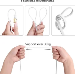 Elfcam-shop Câble Et Connectique Réseau-Elfcam - 12m Câble Ethernet RJ45 Cat7 Flat Blanc, 10Gbps 600MHz, Cuivre, SFTP, Anti-Bruit, PC, Modem, Routeur