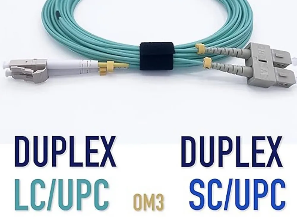 Elfcam-shop Câble, Fil Et Cordon D'Alimentation-Elfcam - 100m Câble à Fibre Optique OM3 SC/UPC à LC/UPC Multimode Duplex 50/125um LSZH