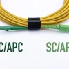 Elfcam-shop Elfcam - 0.5m Câble à Fibre Optique SC/APC à LC/APC Monomode Simplex 9/125um OS2 Jarretière Optique LSZH Jaune