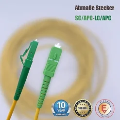 Elfcam-shop Elfcam - 0.5m Câble à Fibre Optique SC/APC à LC/APC Monomode Simplex 9/125um OS2 Jarretière Optique LSZH Jaune