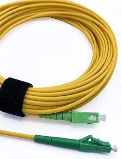Elfcam-shop Elfcam - 0.5m Câble à Fibre Optique SC/APC à LC/APC Monomode Simplex 9/125um OS2 Jarretière Optique LSZH Jaune