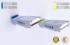 Elfcam-shop Box Domotique-Elfcam - 2 Modules SFP BIDI 1,25 Gbps LC/UPC Monomode OS2, DDM, 10 km, TX 1310/RX 1550 & TX 1550/RX 1310