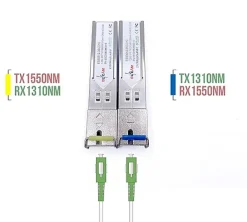 Elfcam-shop Box Domotique-Elfcam - 2 Modules SFP BIDI 1,25 Gbps - SC Monomode, DDM, 10 km, TX1310/RX1550 & TX1550/RX1310