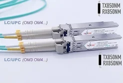 Elfcam-shop Box Domotique-Elfcam - 2 Modules SFP 1,25 Gbps LC/UPC Duplex Multimode 850nm, 550m, Transceiver Fibre Optique Performant