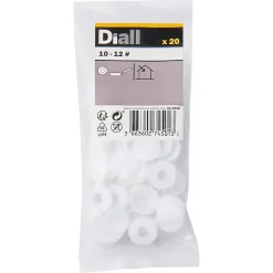 Diall Cache Vis Et Cache Trou-Embout blanc à clipser ø10-12 mm - 20 pièces