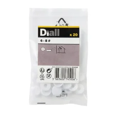 Diall Embout blanc à clipser ø6-8 mm - 20 pièces