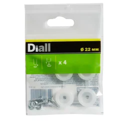 Diall Patin, Feutre Et Embout-Embout en plastique 22 mm x 4, transparent