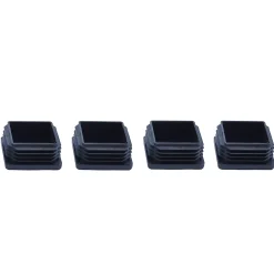 Diall Patin, Feutre Et Embout-Embout en plastique 37 x 37 mm x 4, noir