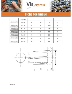Vis Express Embout rond envellopant caoutchouc vulcanisé Noir Pour Tube 16 à 17 - 10 pièces