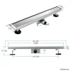 EMKE Siphon de douche linéaire, 80x7 cm, inox brossé SUS304, double installation