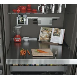 Emuca Coulisses pour table extensible et relevable Oplà Folding+39 M120, Aluminium, Inox anodisé