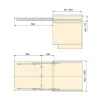 Emuca Coulisses pour table à rallonge Coktail Reverse H35, Aluminium, Inox anodisé