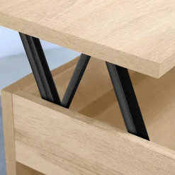 Emuca Charnière D'Ameublement-Ensemble de mécanismes de levage pour tables basses, permette elevare la mesa 192mm, Acier, Peint en noir